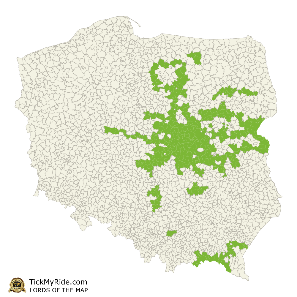 Mapa Zdobytych Gmin