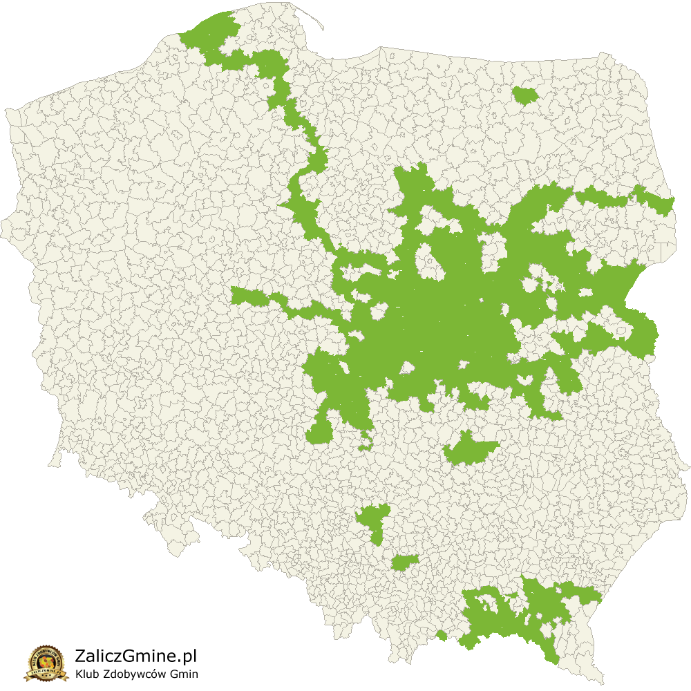 Mapa Zdobytych Gmin