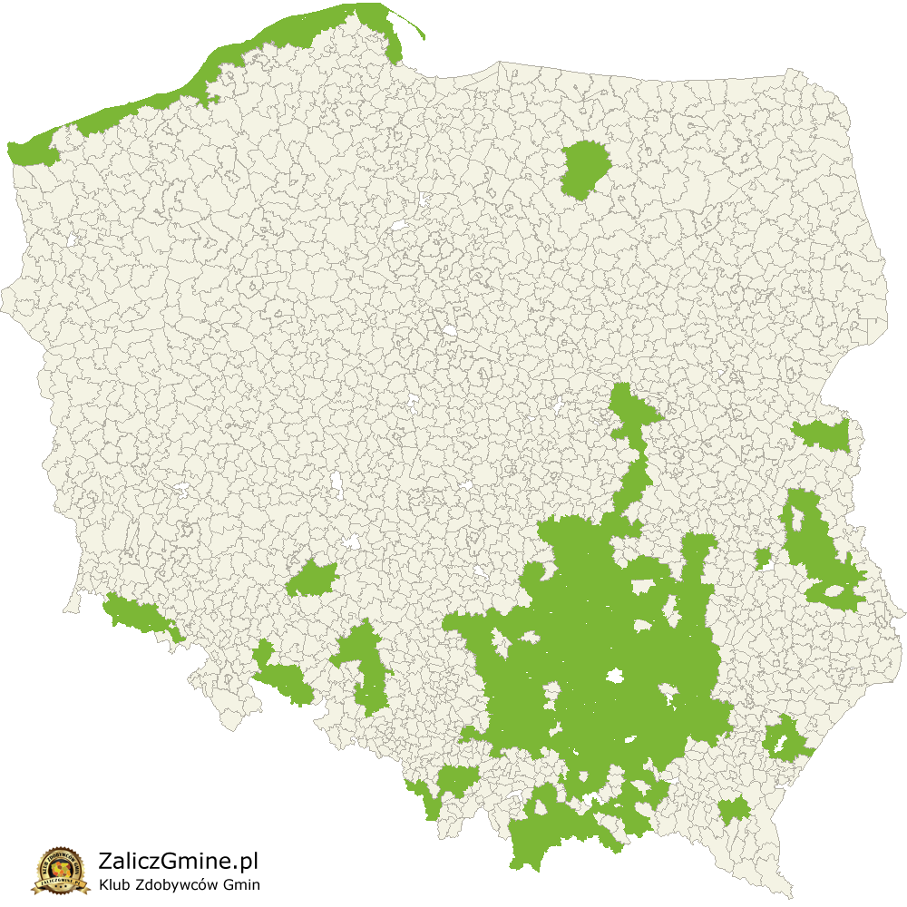 Mapa Zdobytych Gmin