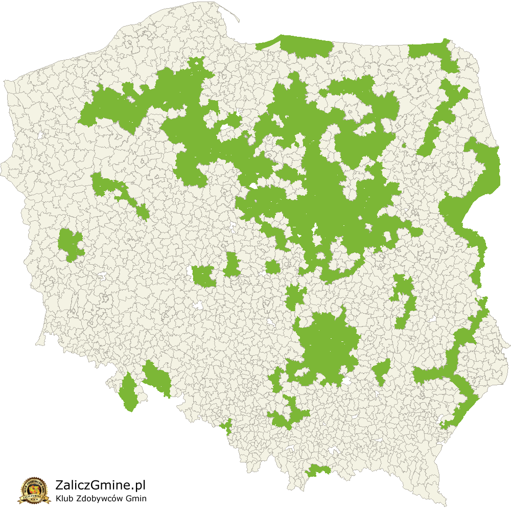 Mapa Zdobytych Gmin