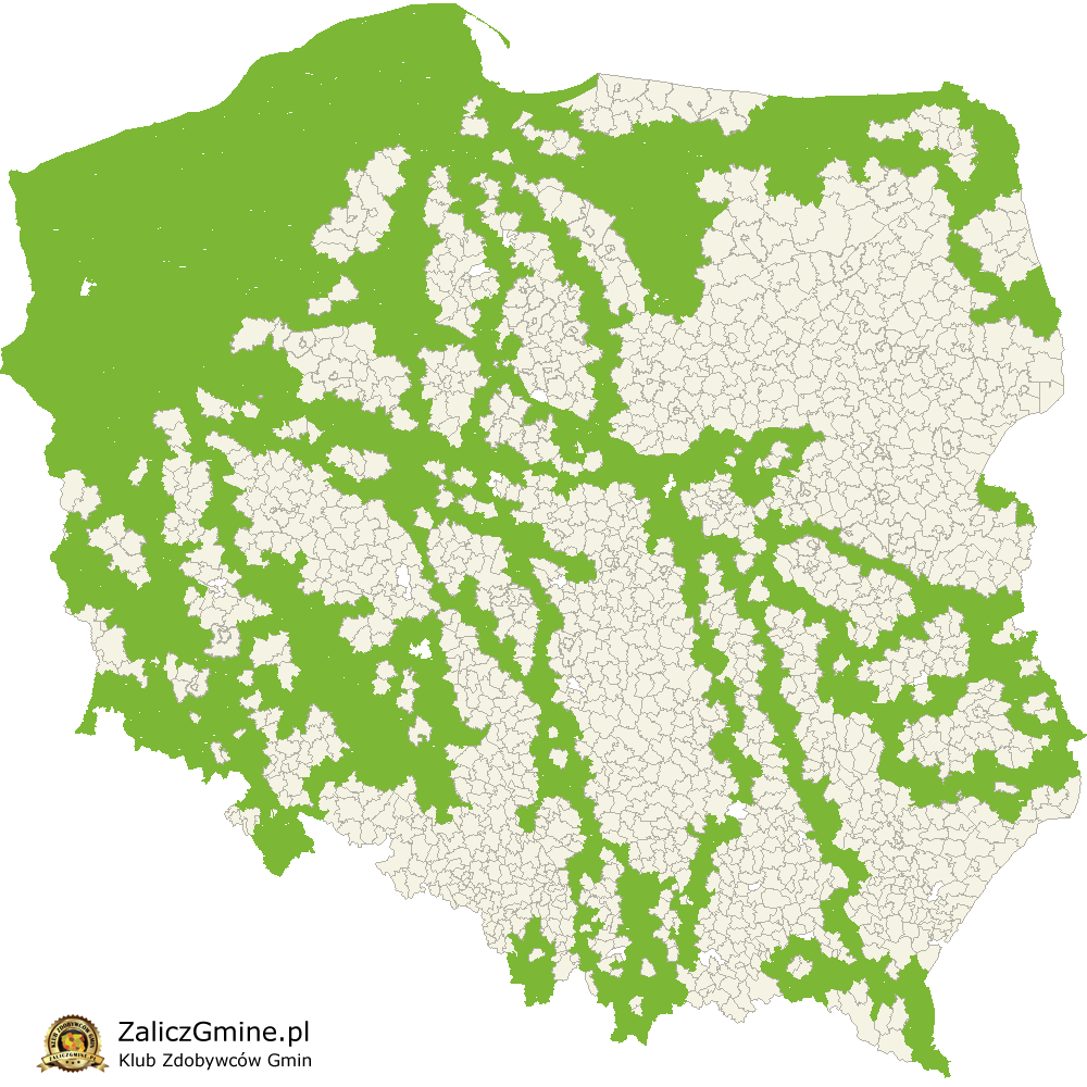 Mapa Zdobytych Gmin