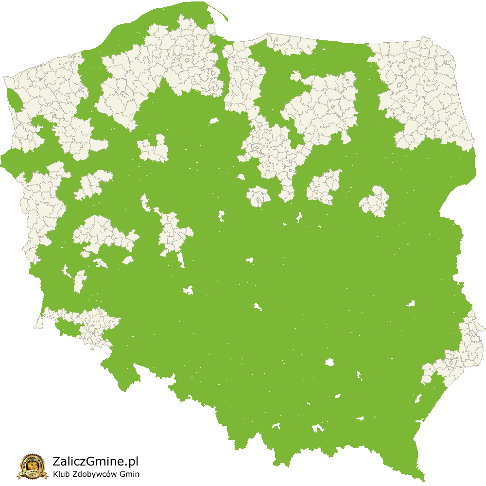 Mapa Zdobytych Gmin