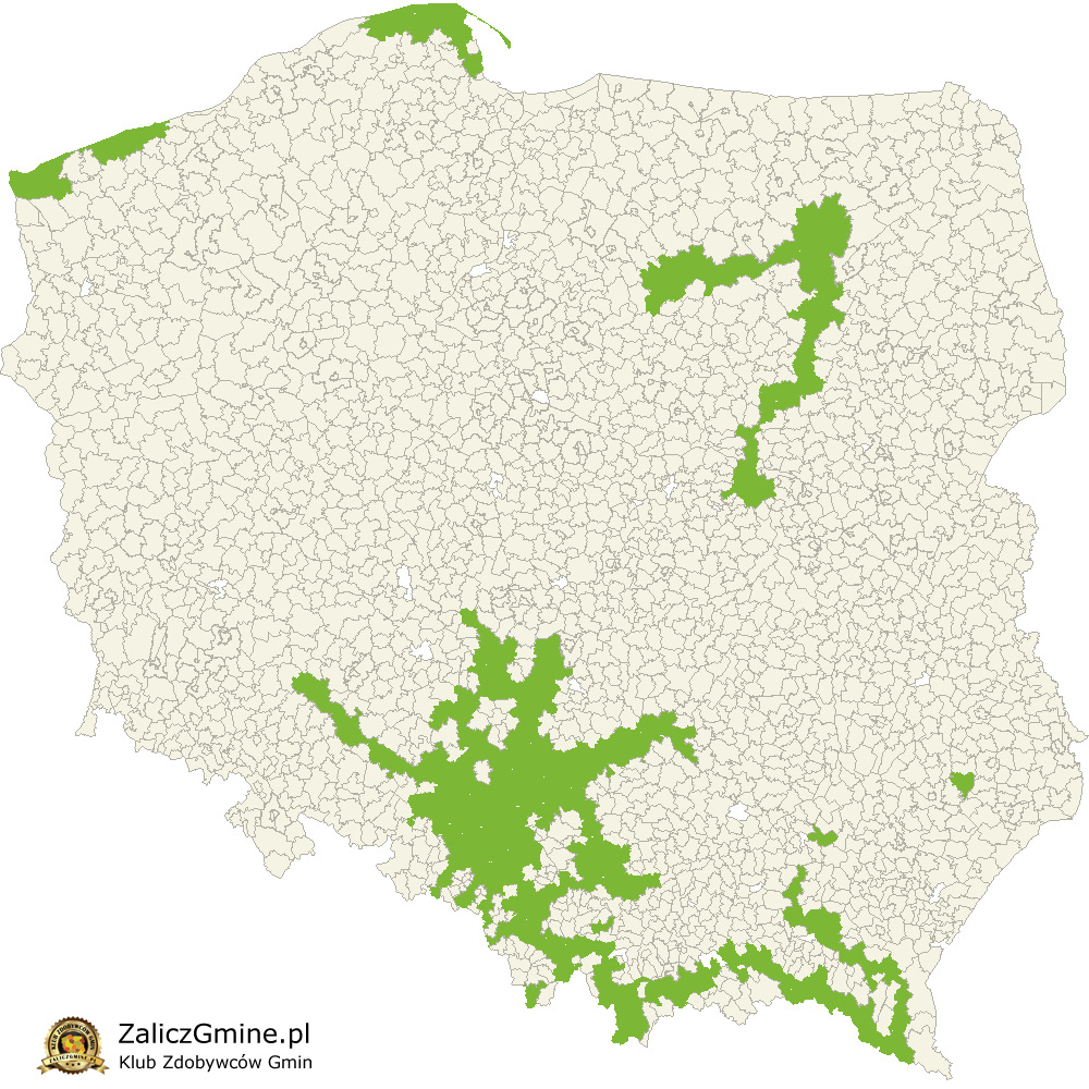 Mapa Zdobytych Gmin