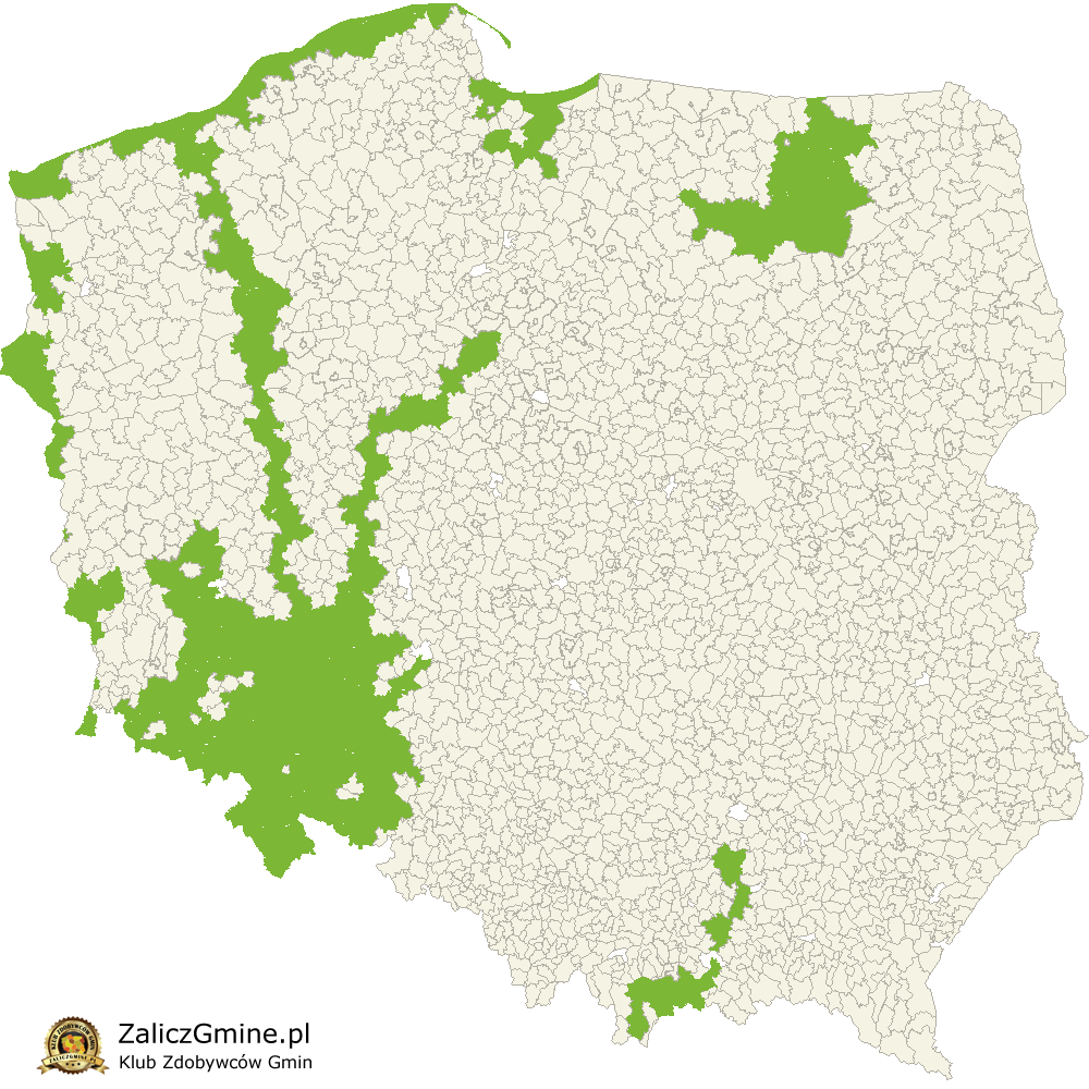 Mapa Zdobytych Gmin