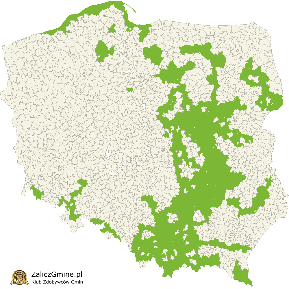 Mapa Zdobytych Gmin