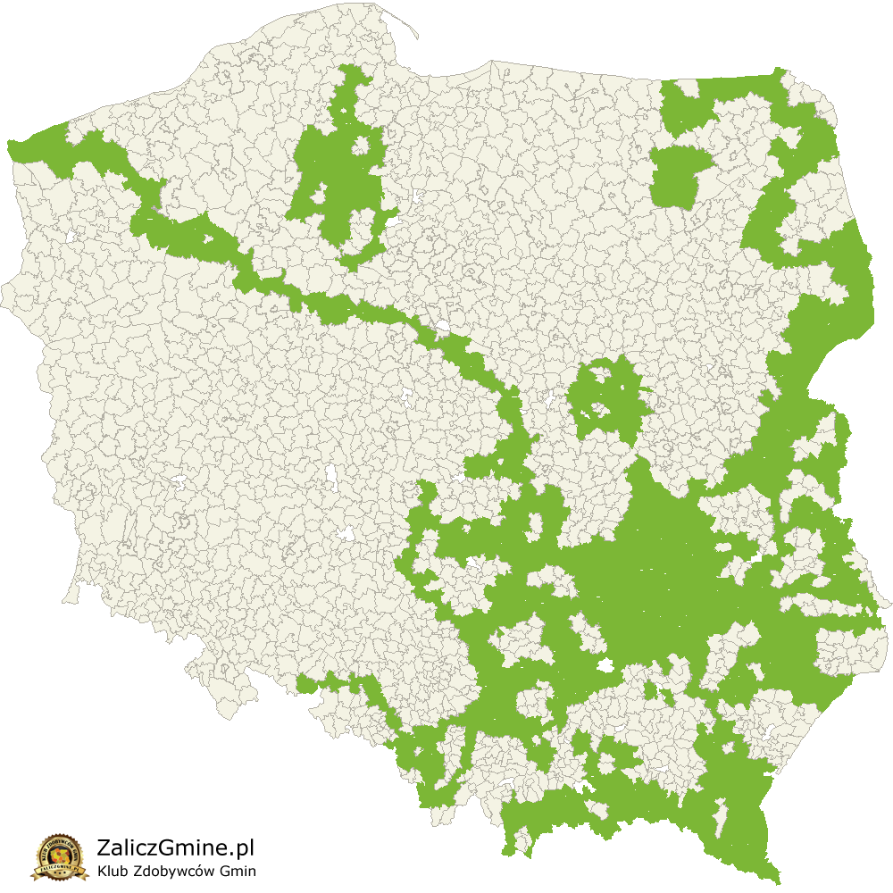 Mapa Zdobytych Gmin