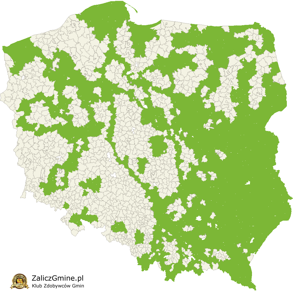 Mapa Zdobytych Gmin