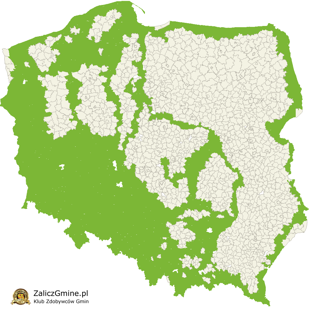 Mapa Zdobytych Gmin