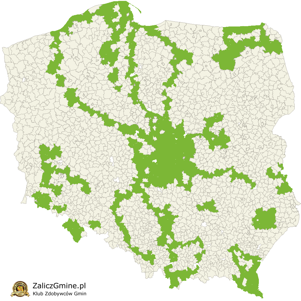 Mapa Zdobytych Gmin