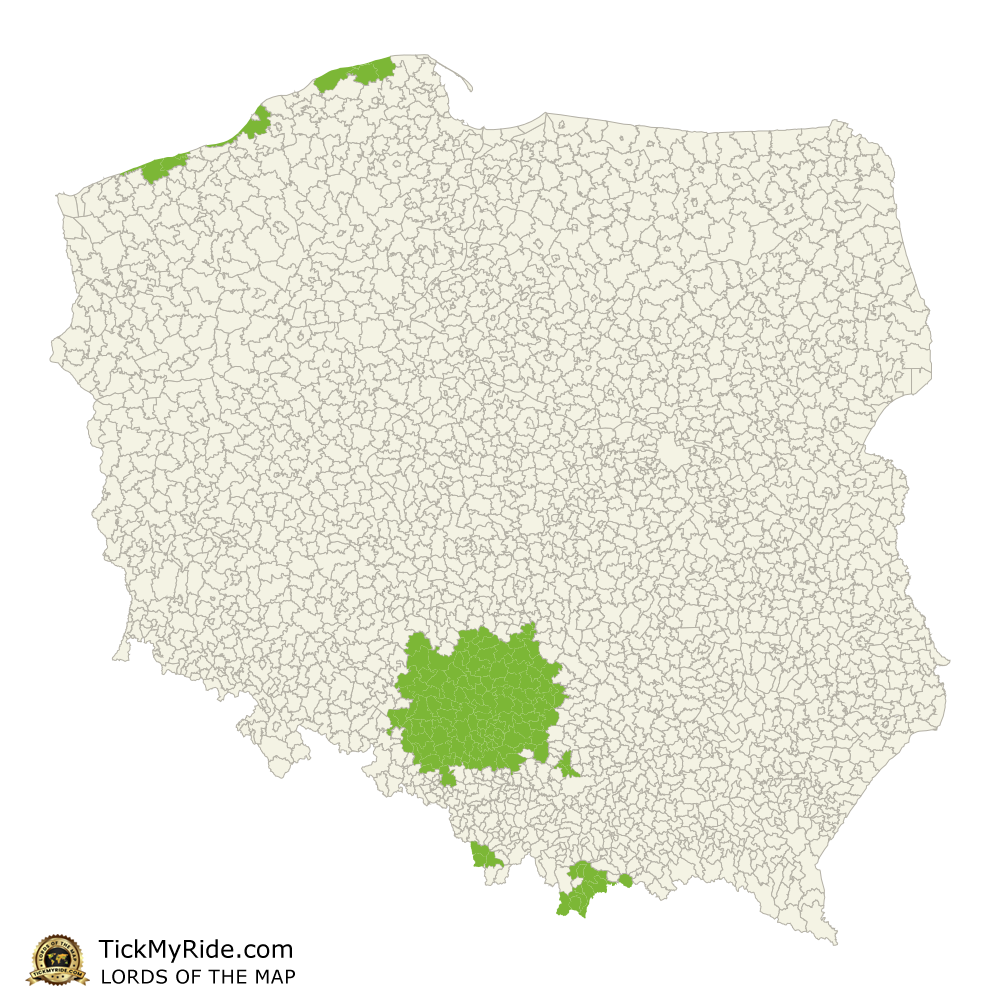 Mapa Zdobytych Gmin