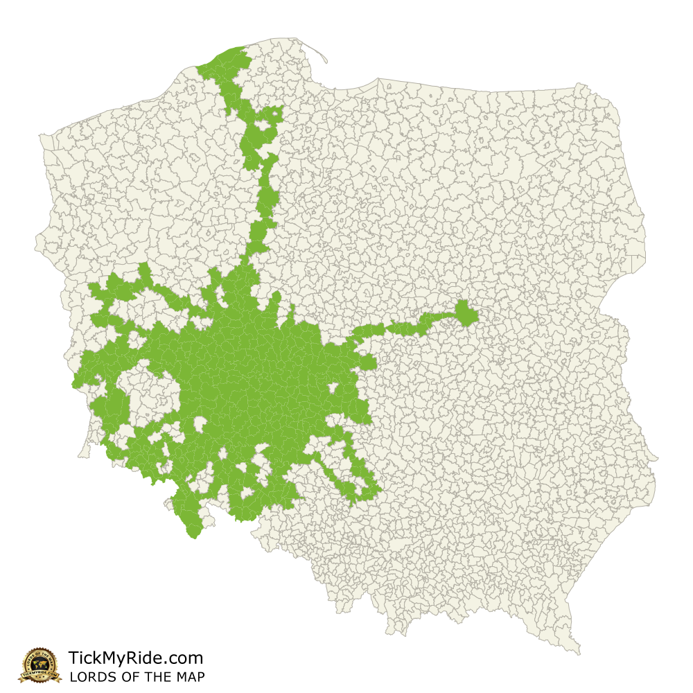 Mapa Zdobytych Gmin