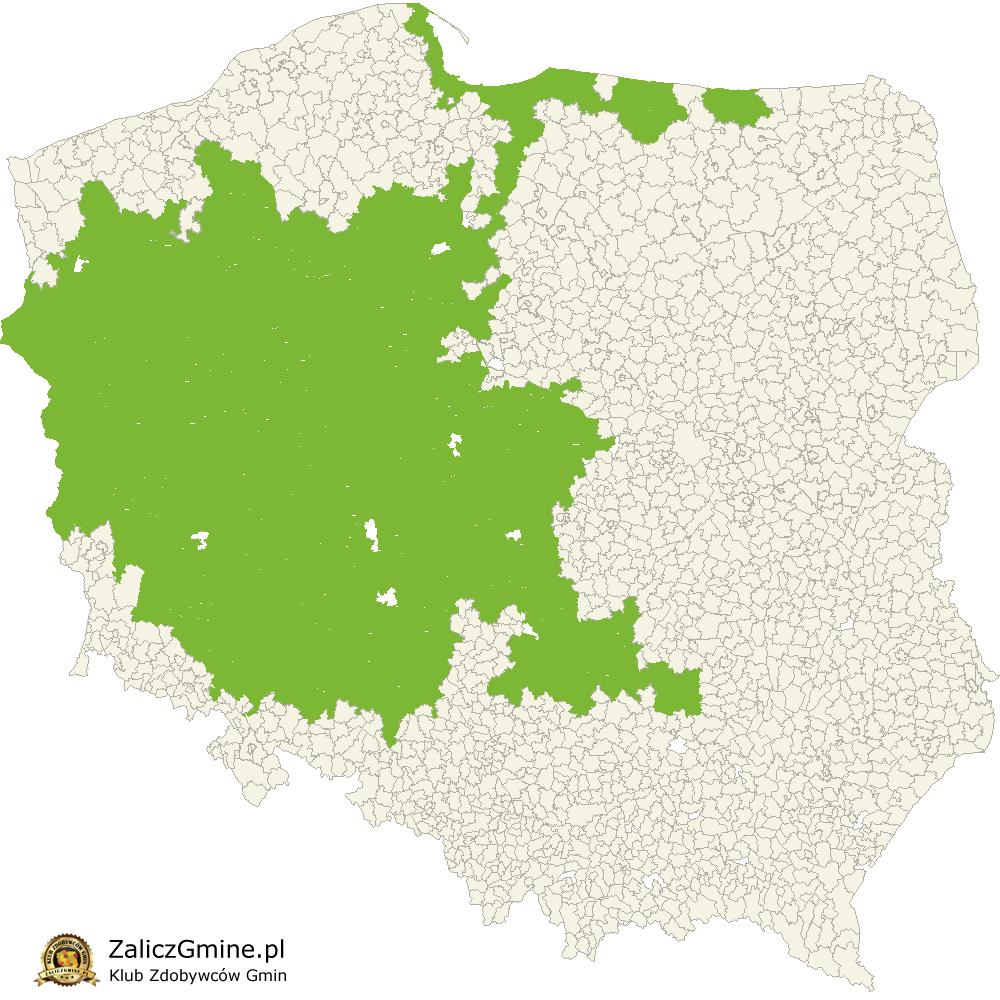 Mapa Zdobytych Gmin
