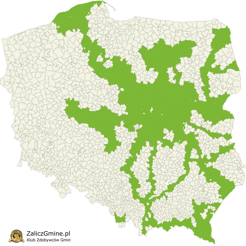 Mapa Zdobytych Gmin