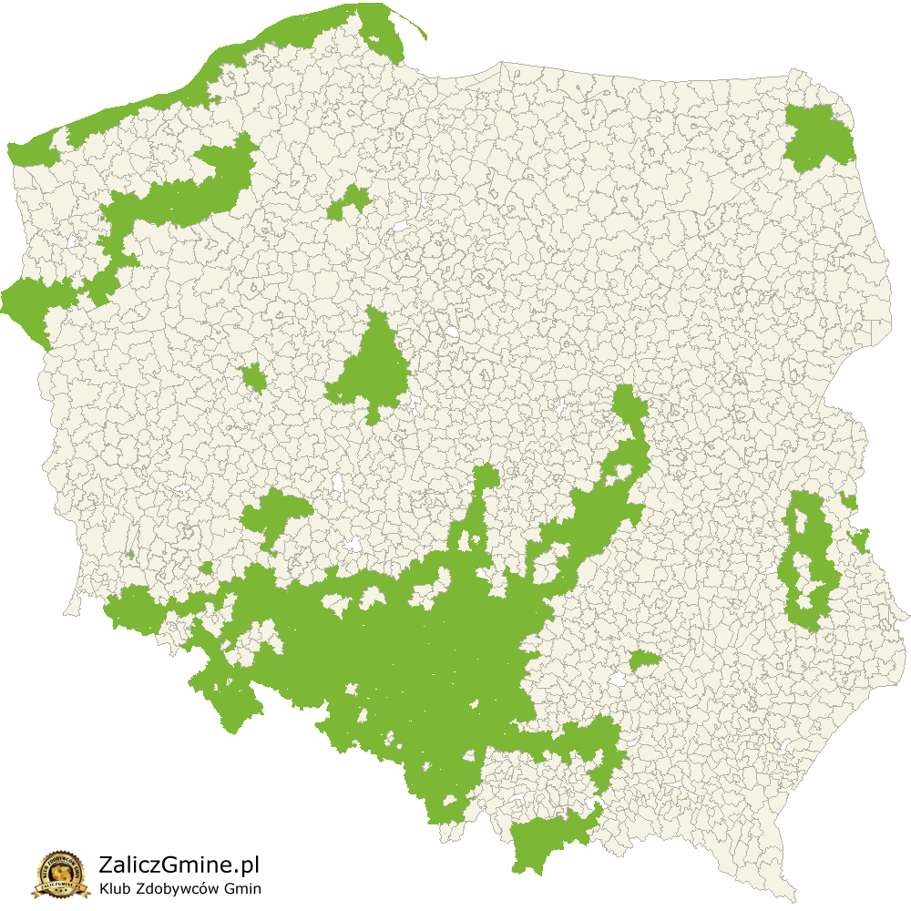 Mapa Zdobytych Gmin