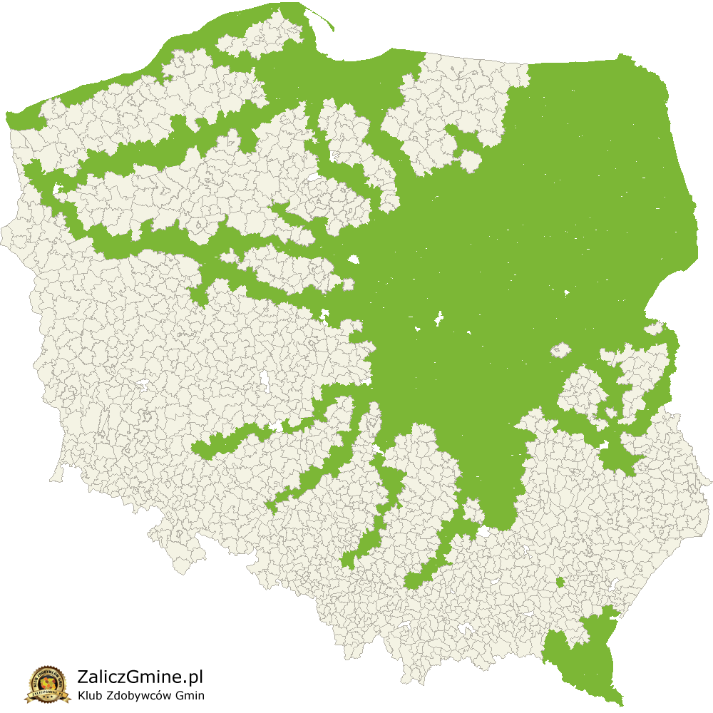 Mapa Zdobytych Gmin