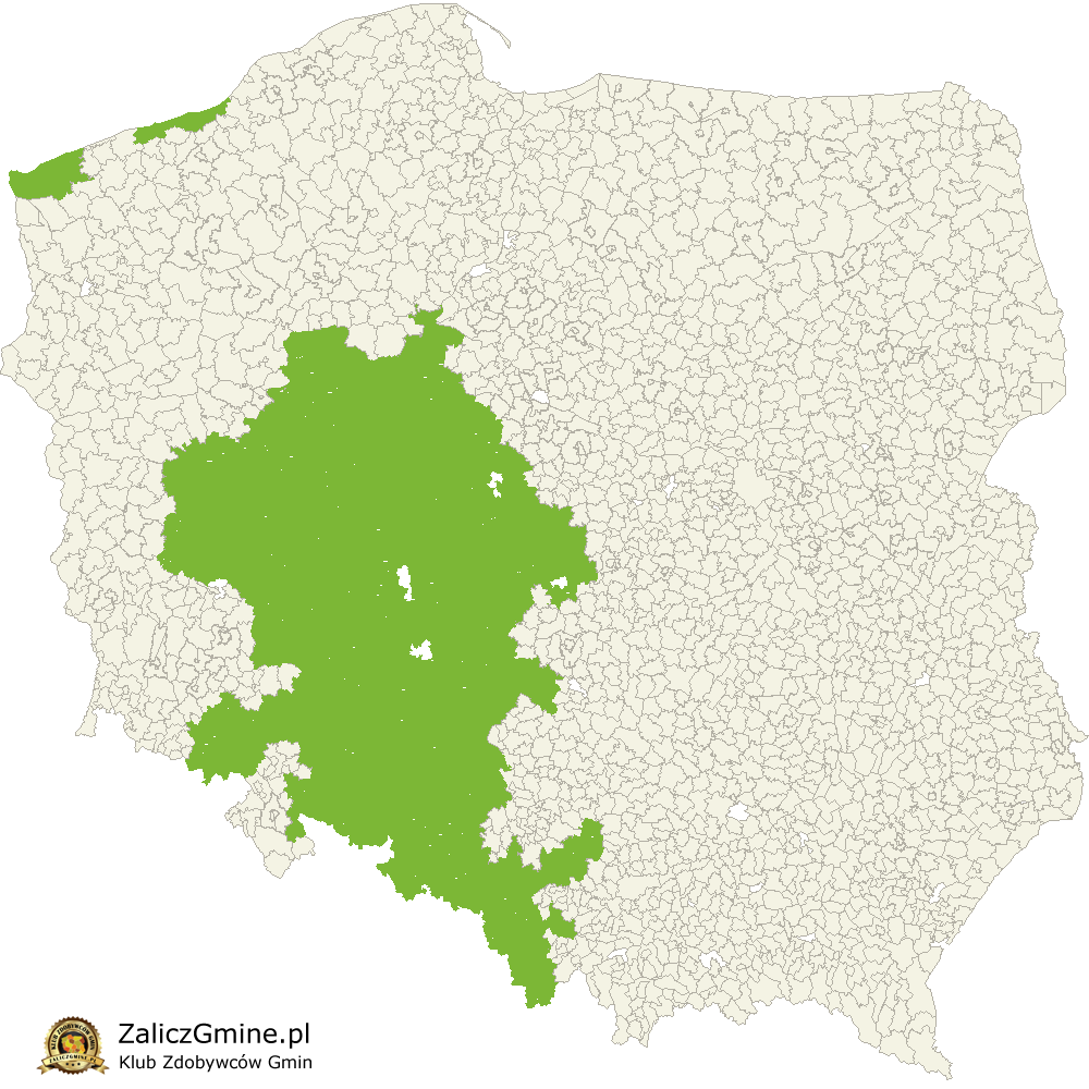 Mapa Zdobytych Gmin