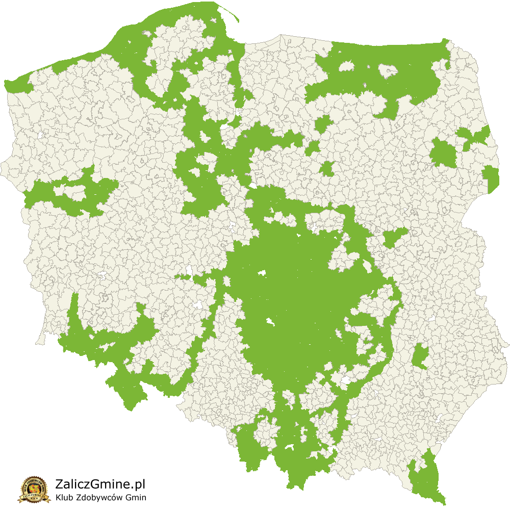 Mapa Zdobytych Gmin