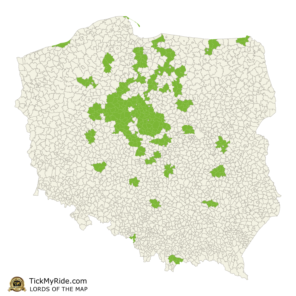 Mapa Zdobytych Gmin