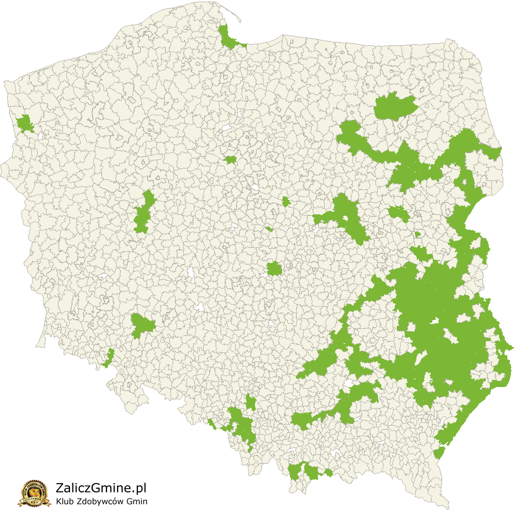 Mapa Zdobytych Gmin