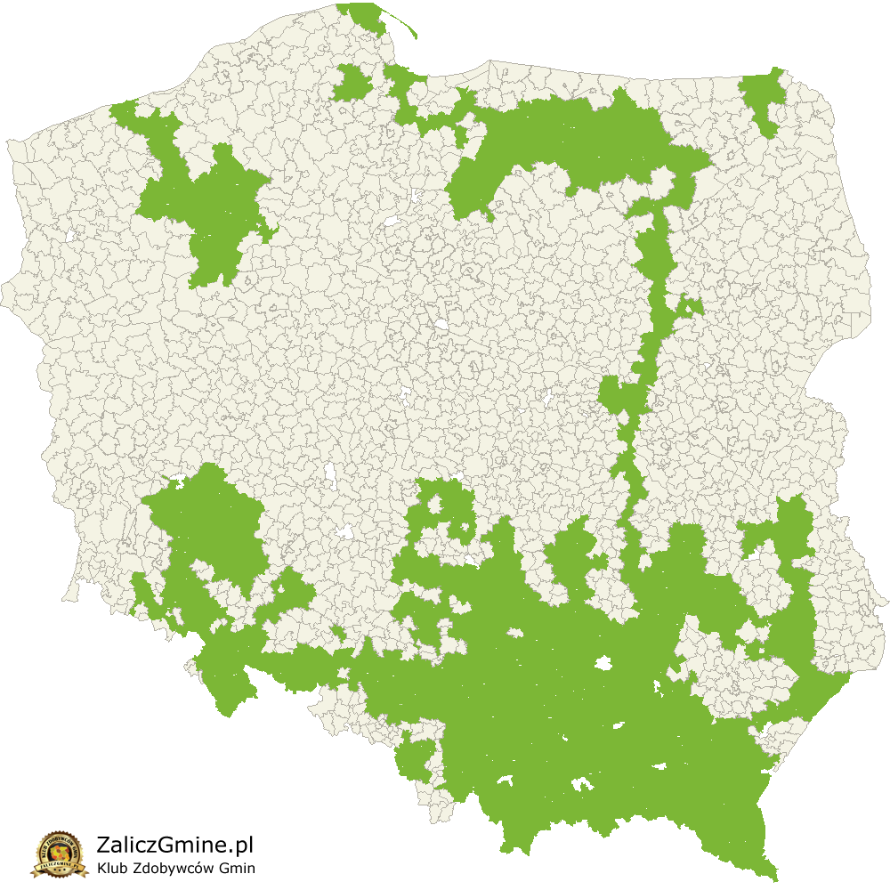 Mapa Zdobytych Gmin