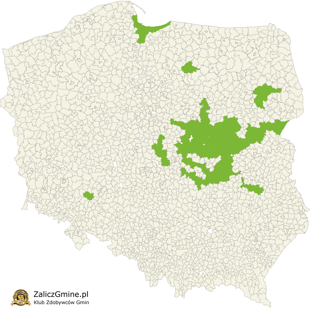 Mapa Zdobytych Gmin