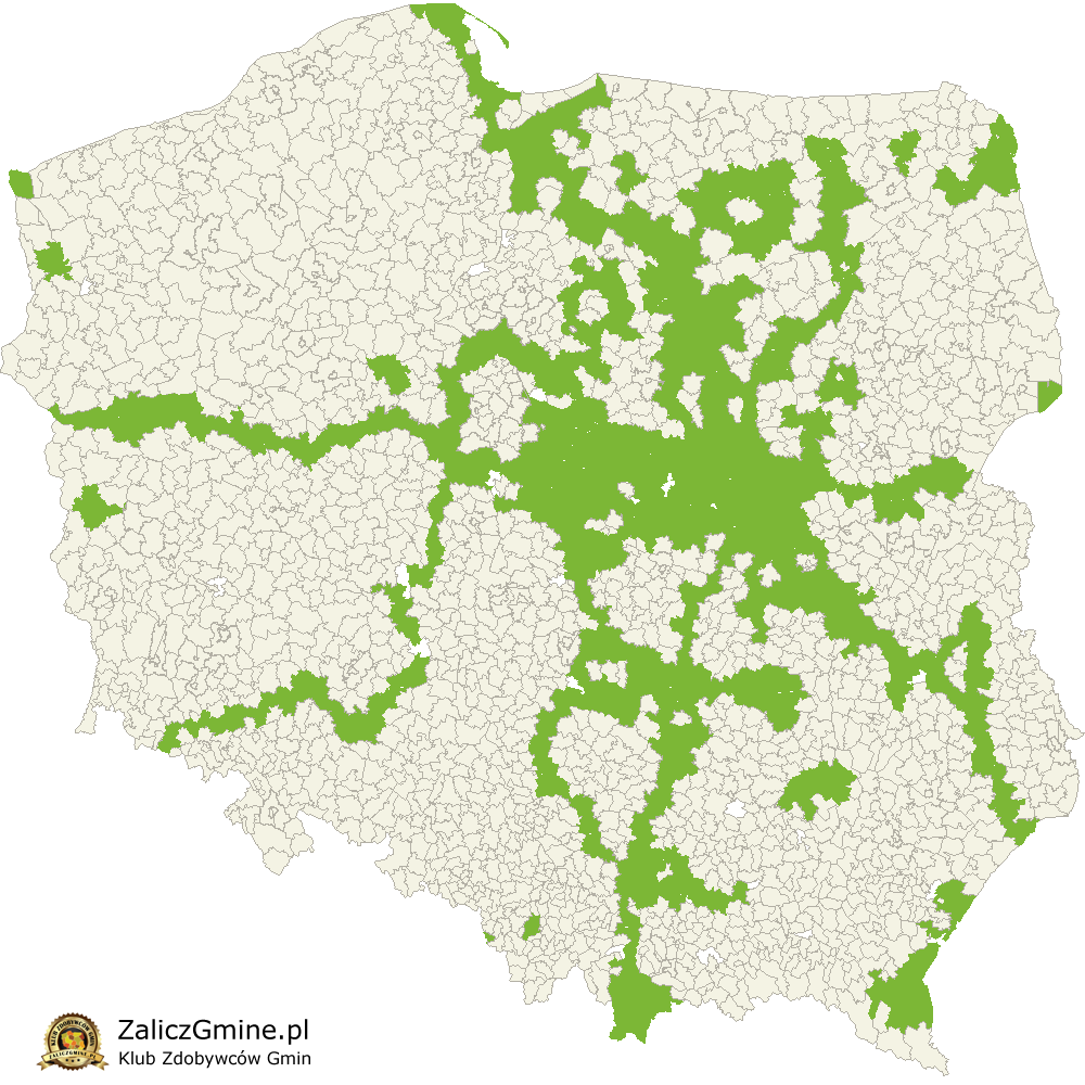 Mapa Zdobytych Gmin