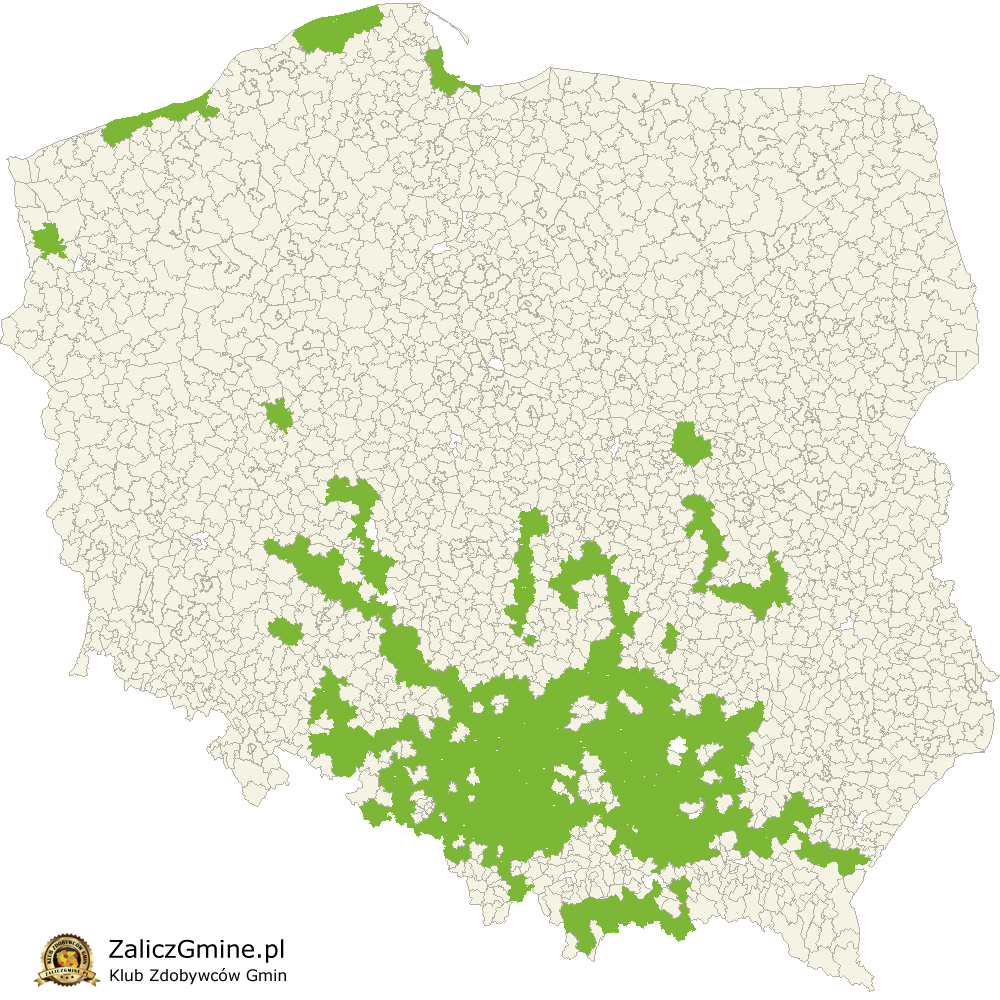 Mapa Zdobytych Gmin