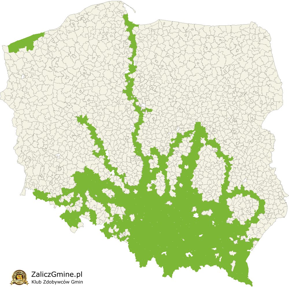Mapa Zdobytych Gmin