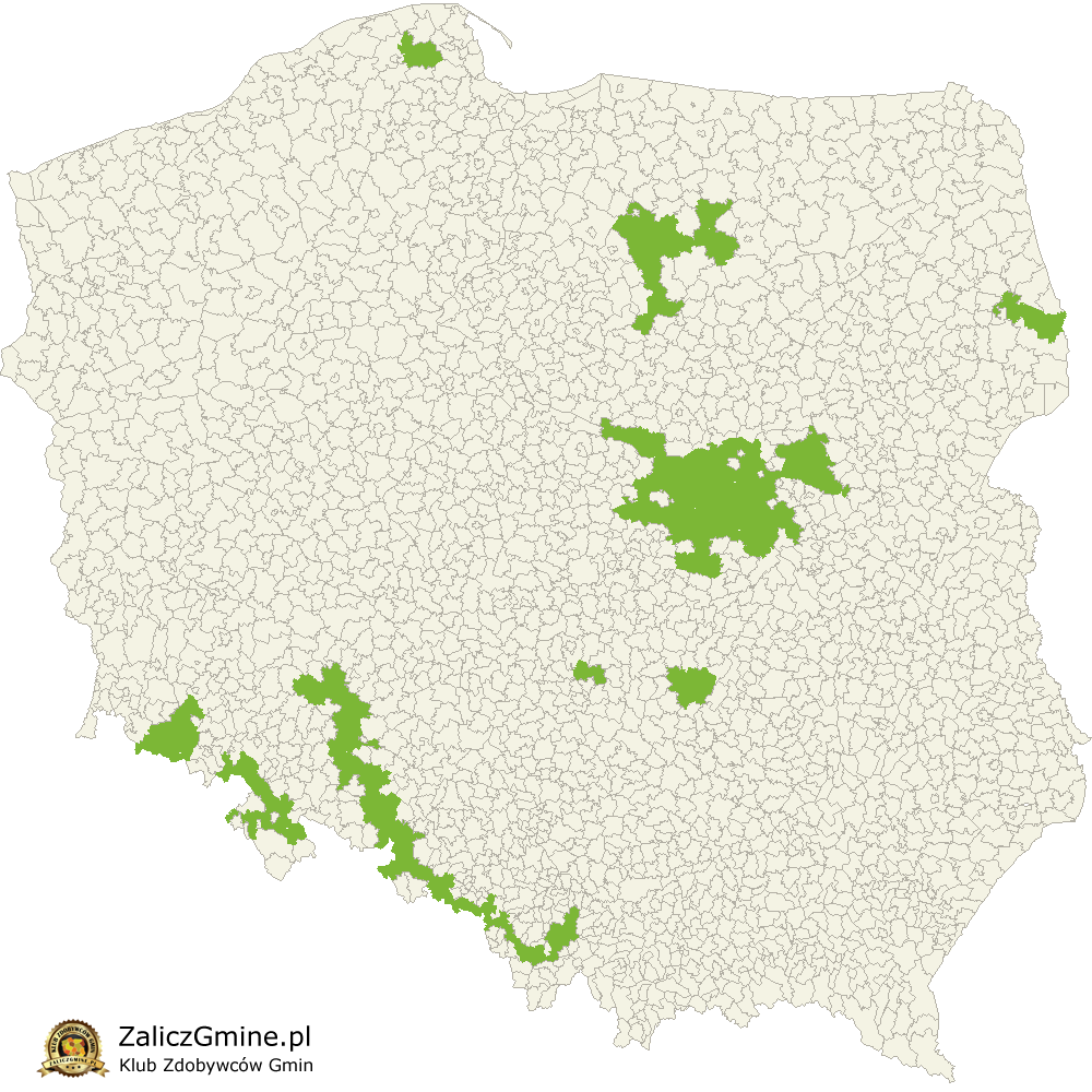 Mapa Zdobytych Gmin