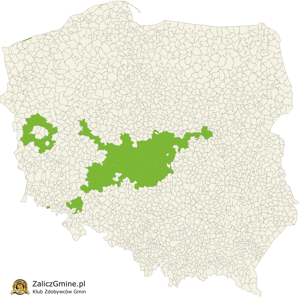 Mapa Zdobytych Gmin