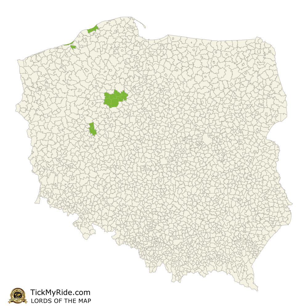 Mapa Zdobytych Gmin