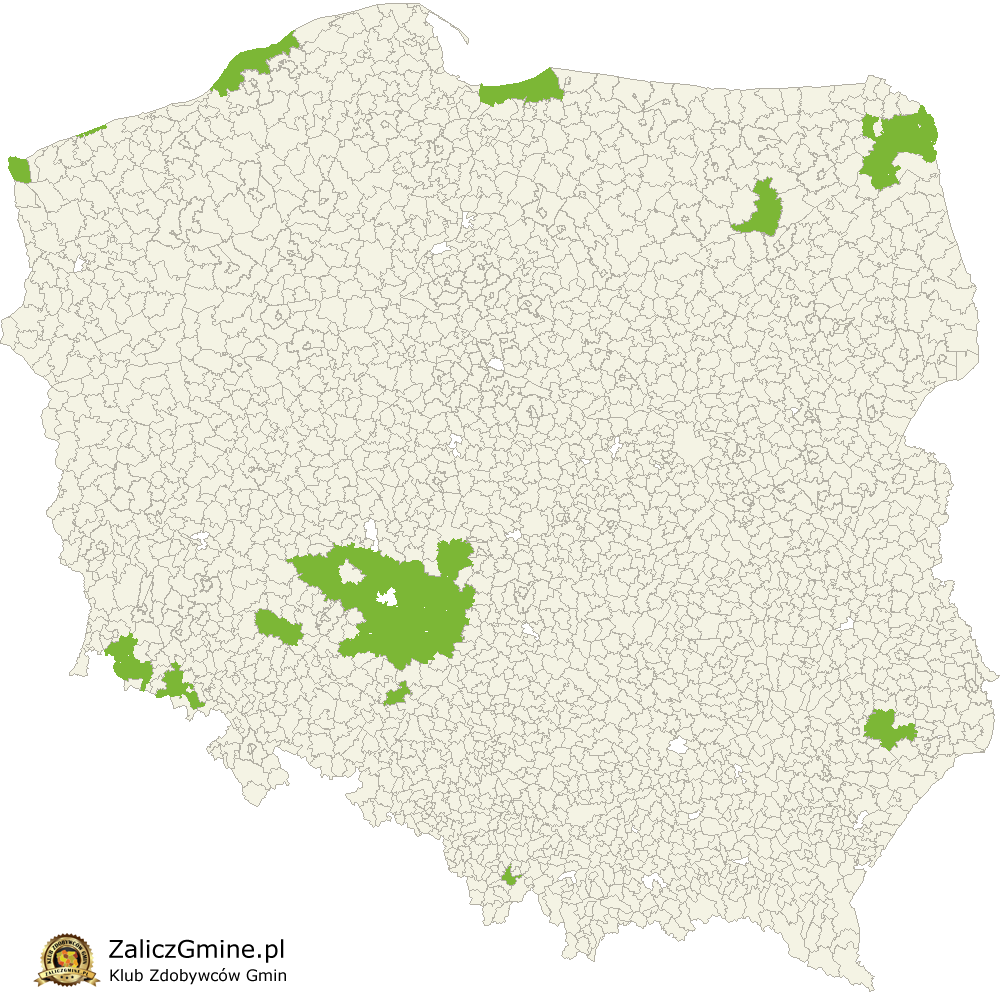 Mapa Zdobytych Gmin