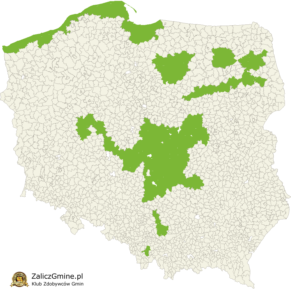 Mapa Zdobytych Gmin