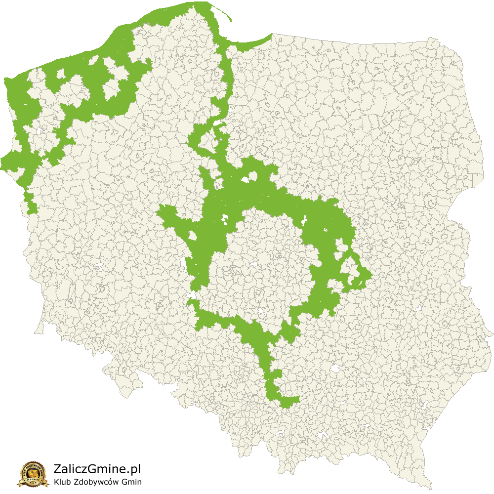 Mapa Zdobytych Gmin