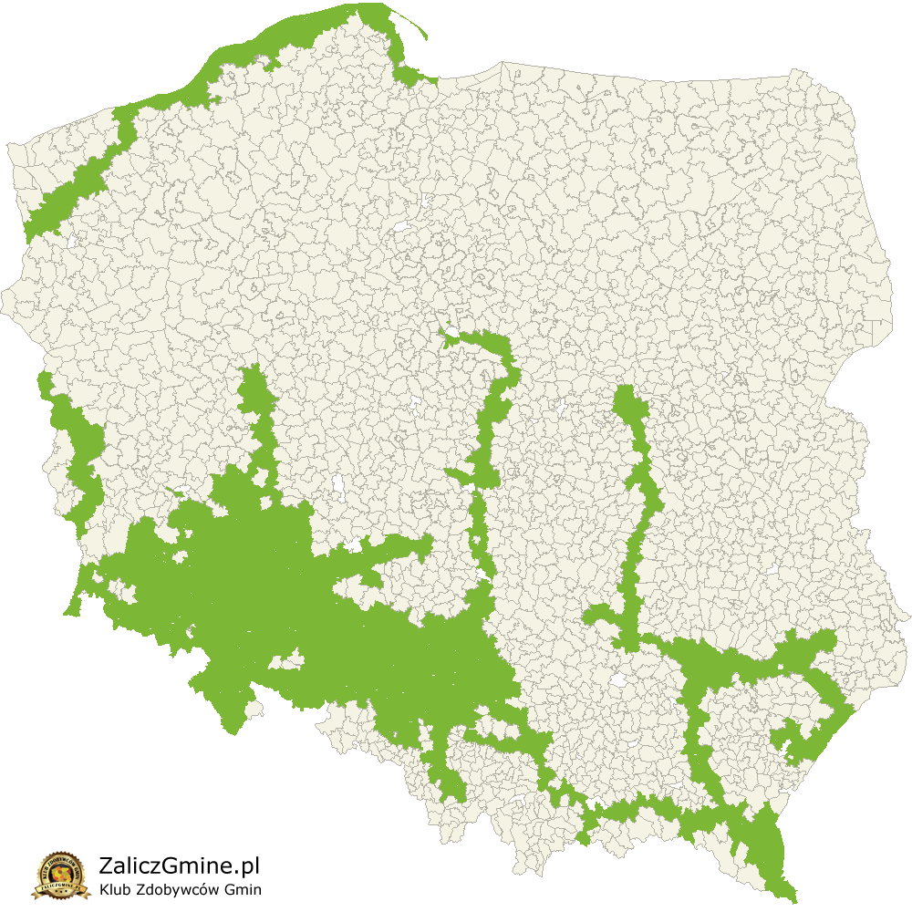 Mapa Zdobytych Gmin