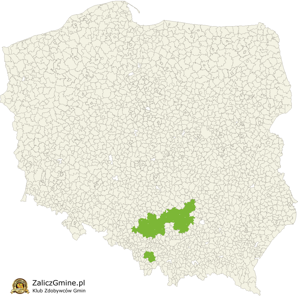 Mapa Zdobytych Gmin