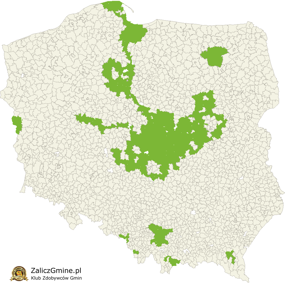 Mapa Zdobytych Gmin
