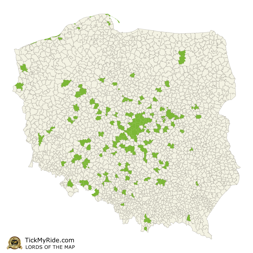 Mapa Zdobytych Gmin