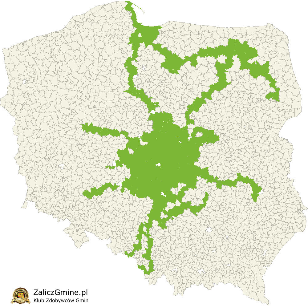 Mapa Zdobytych Gmin