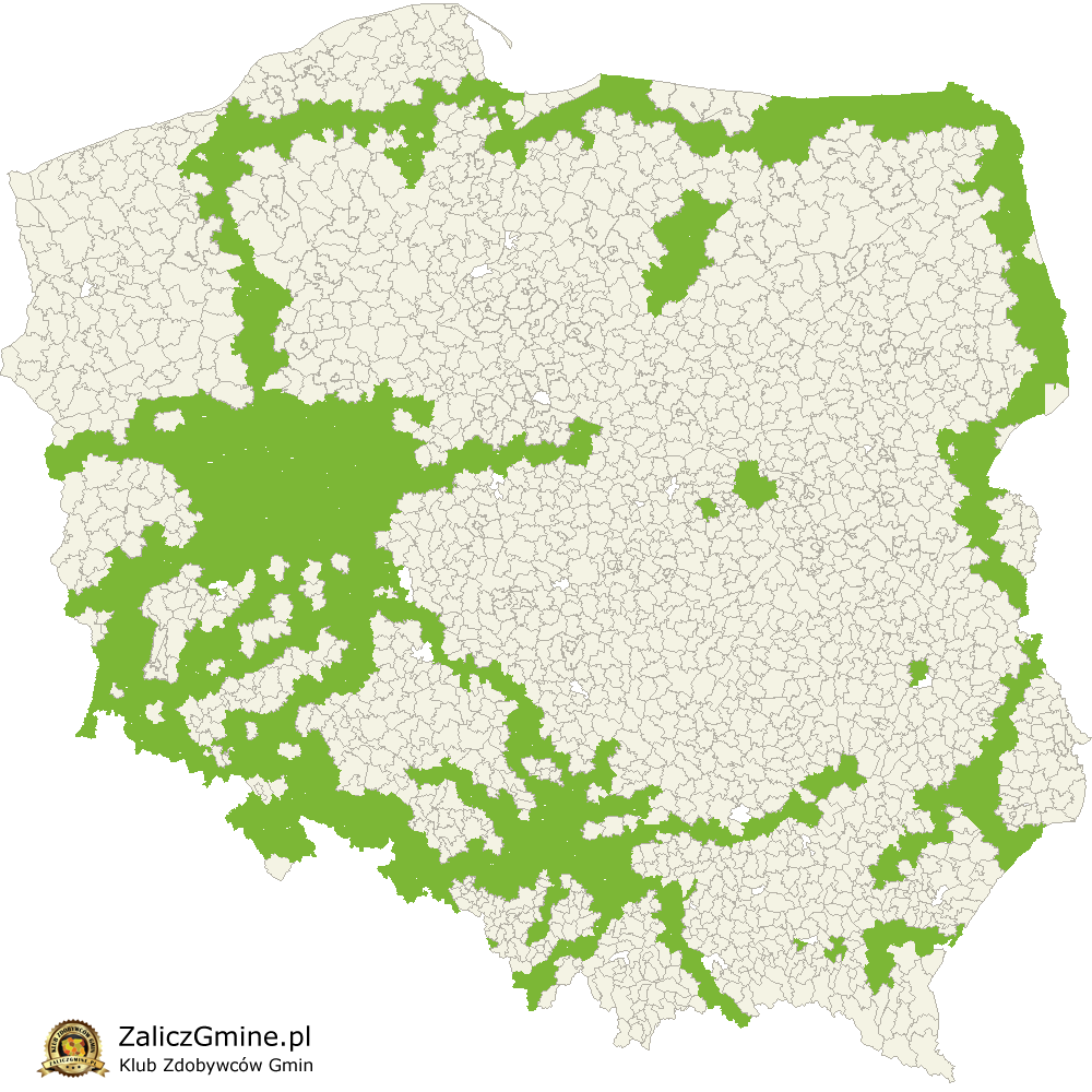 Mapa Zdobytych Gmin