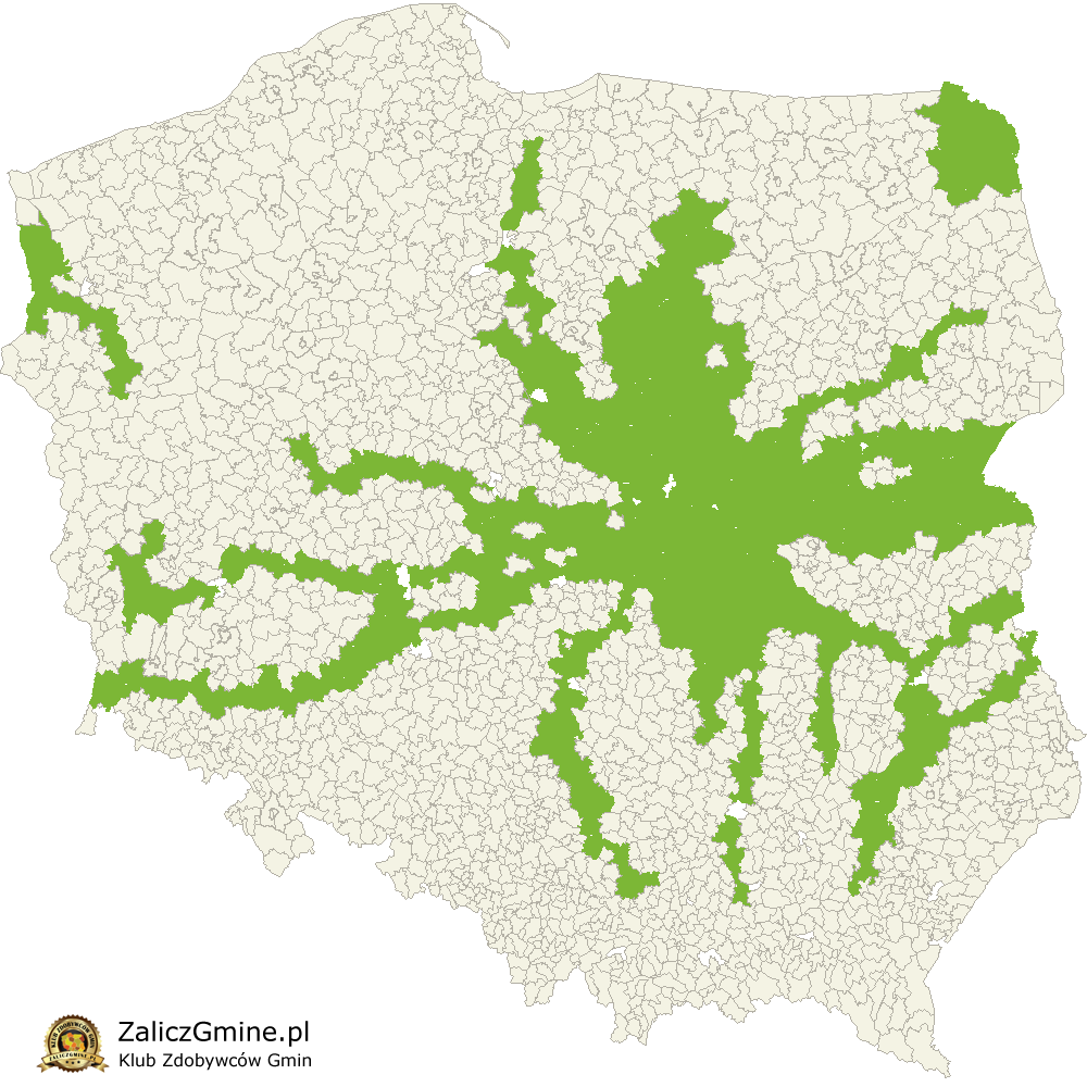 Mapa Zdobytych Gmin