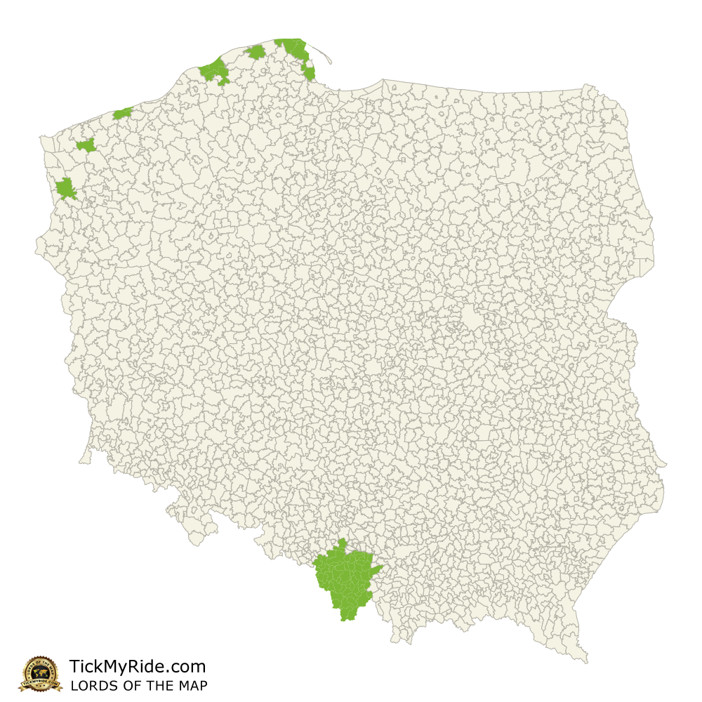 Mapa Zdobytych Gmin