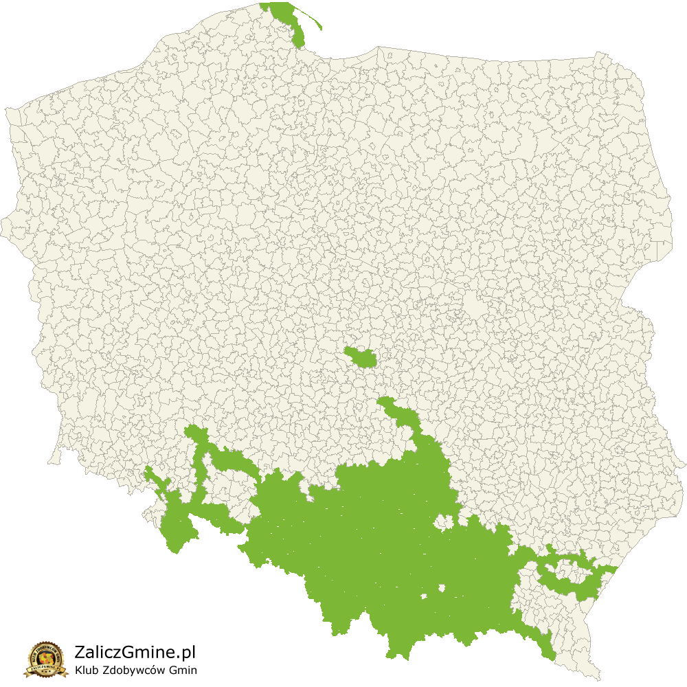 Mapa Zdobytych Gmin