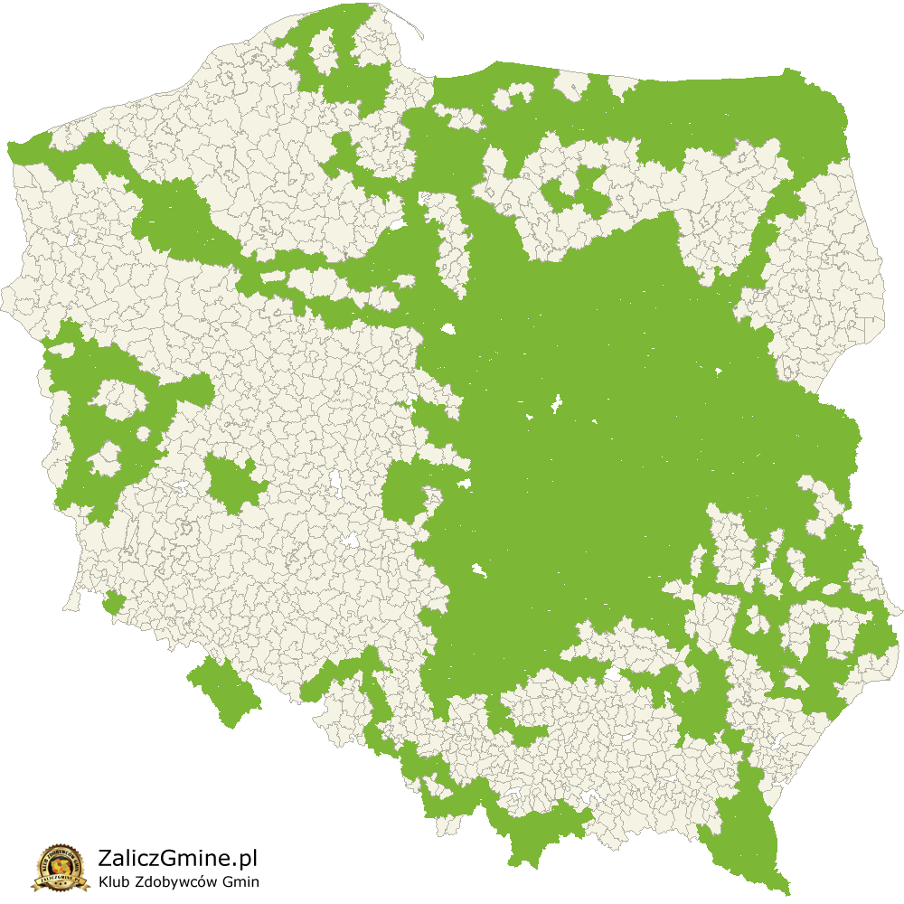 Mapa Zdobytych Gmin