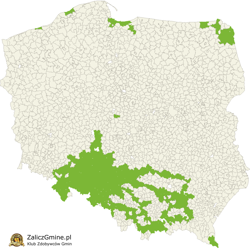 Mapa Zdobytych Gmin