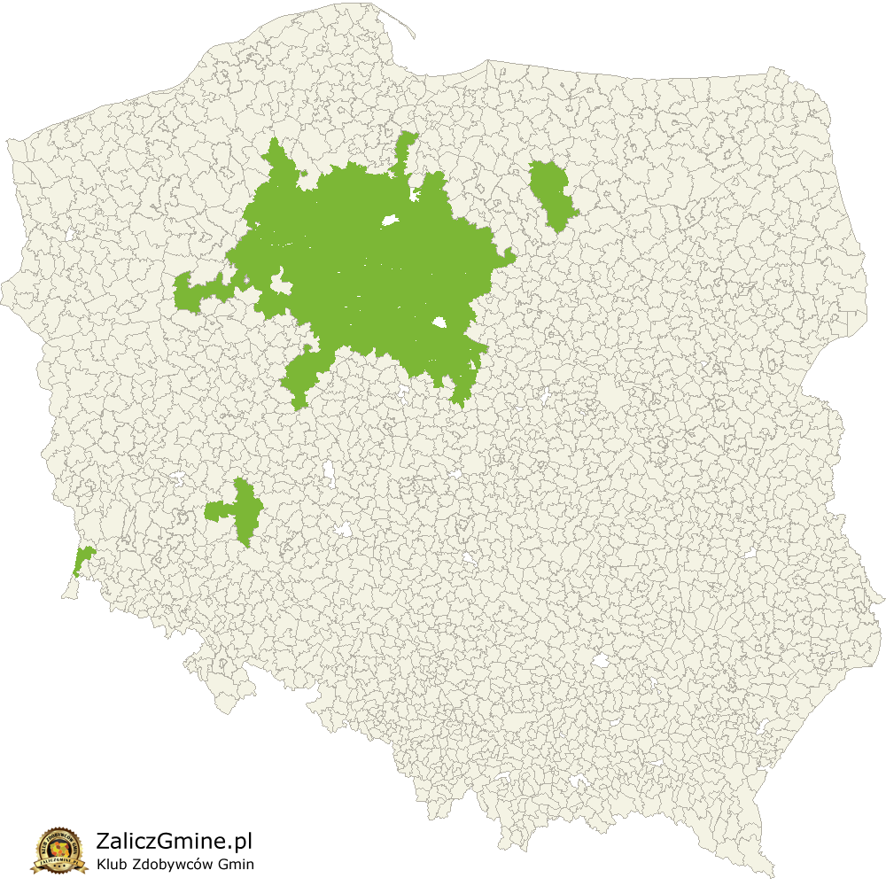 Mapa Zdobytych Gmin