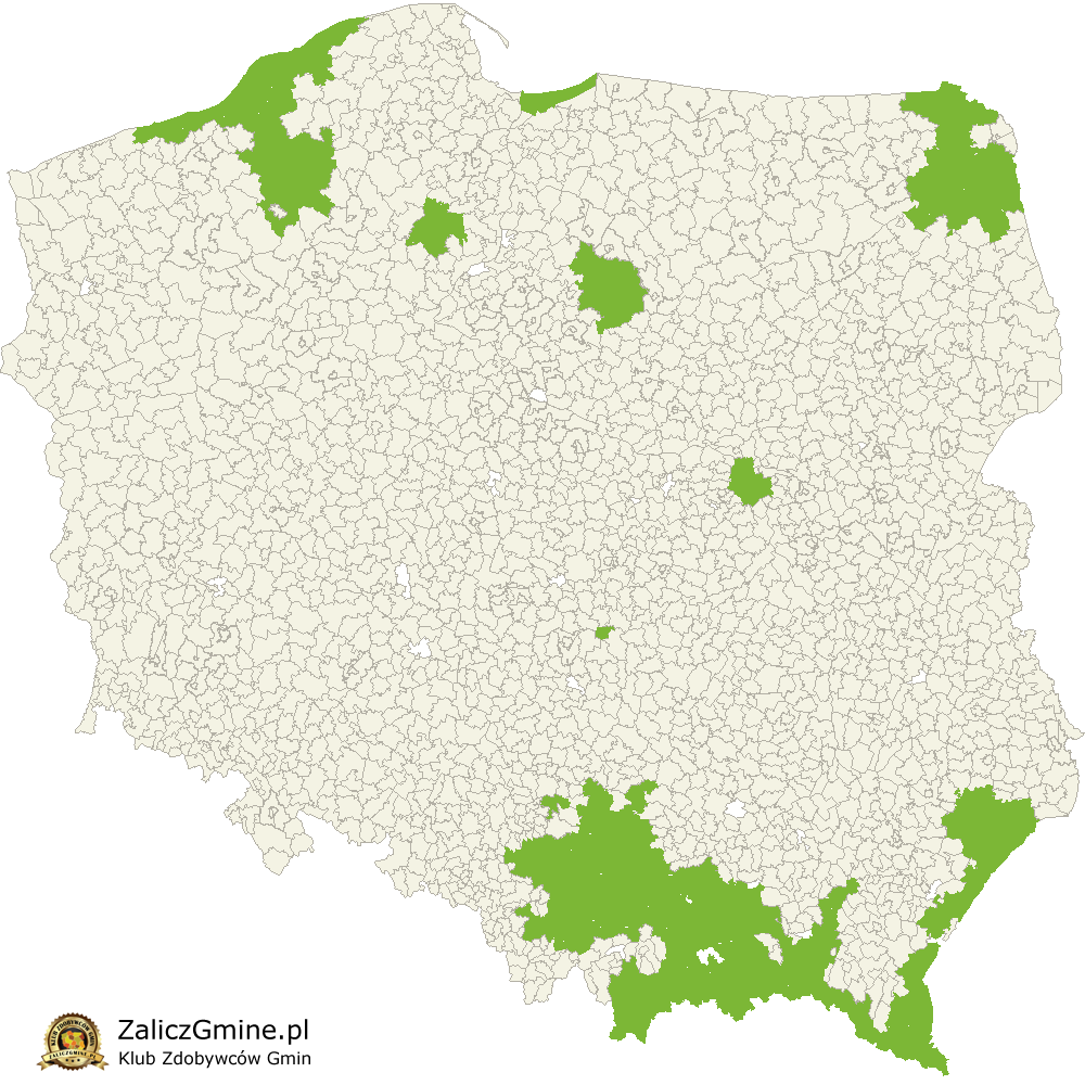 Mapa Zdobytych Gmin