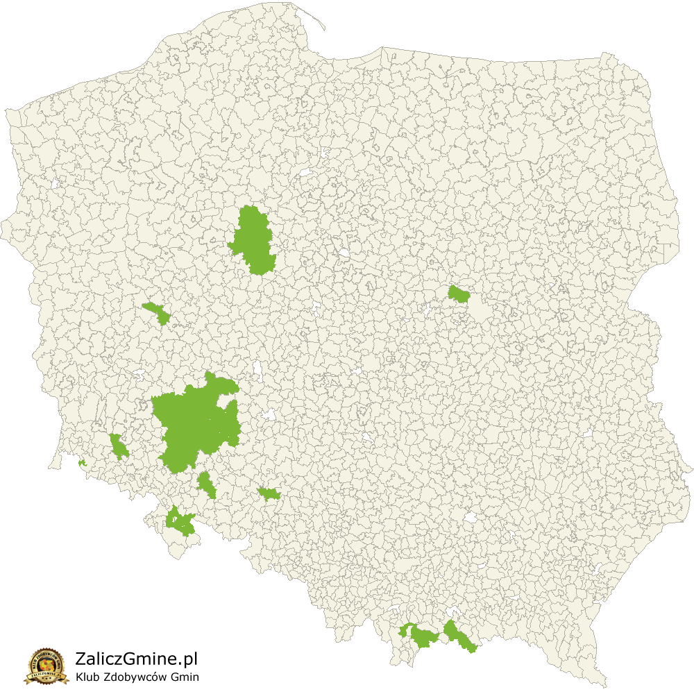 Mapa Zdobytych Gmin