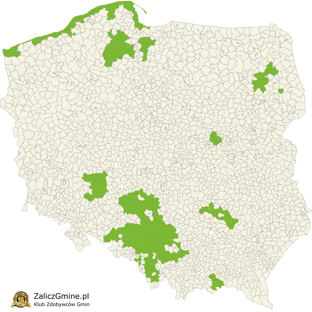 Mapa Zdobytych Gmin