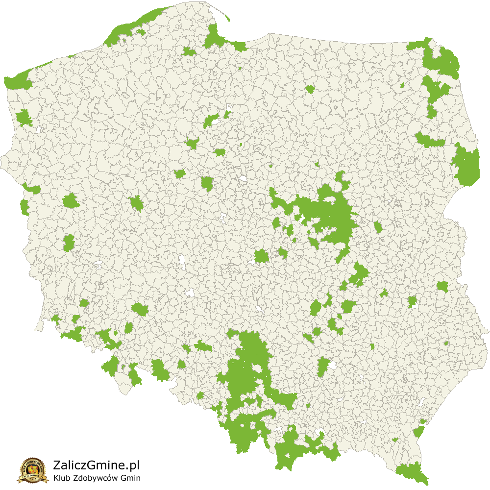 Mapa Zdobytych Gmin